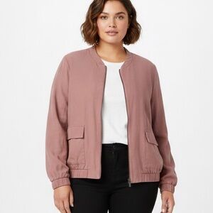 Addition Elle Dusty Rose Lightweight Bomber Jacket Womens Size 2X